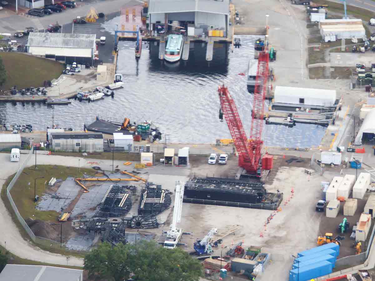 Aerial Photos Epcot Harmonious Barge Being Dismantled