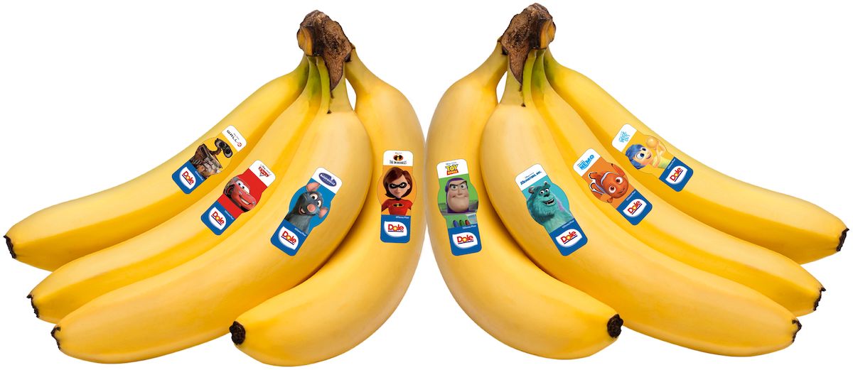 DisneyPixar characters now adorn millions of Dole bananas, pineapples