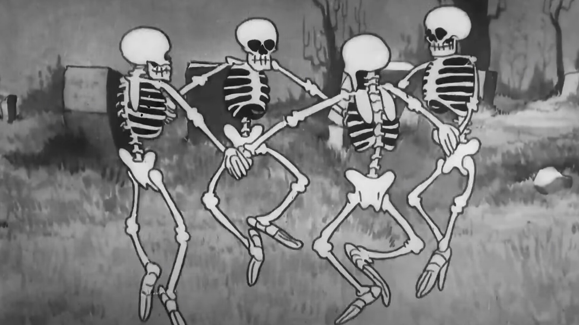 Disney Glass Set - Silly Symphony - The Skeleton Dance - Mickey Mouse